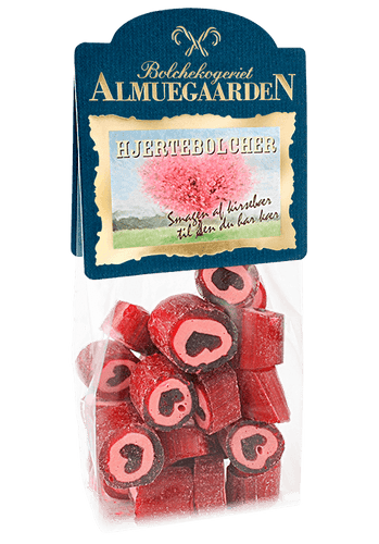Hjerte bolcher med smag af kirsebær - Almuegaarden