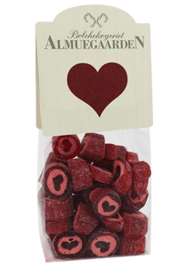 Gaveæske med hjerte bolcher og chokolade-lakridser - Almuegaarden
