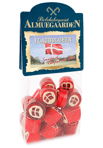 Danske flag bolcher med smag af jordbær - Almuegaarden
